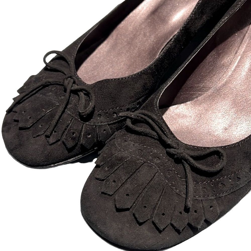 Massimo Baldi Suede Block Heels‎ Black Size 10B.  B56